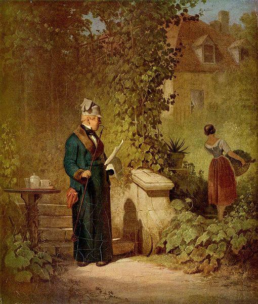 Zeitungsleser im Garten, Carl Spitzweg